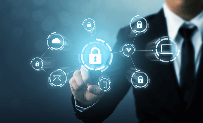 保護ネットワークセキュリティコンピュータと安全なデータの概念